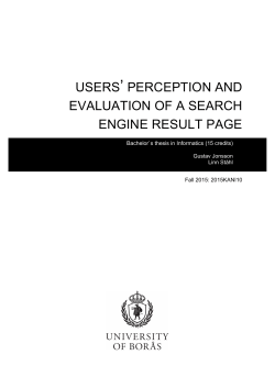 users` perception and evaluation of a search engine result page