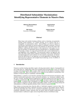 Distributed Submodular Maximization: Identifying Representative