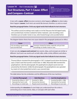 Text Structures, Part 1: Cause–Effect and Compare - Class 4-411