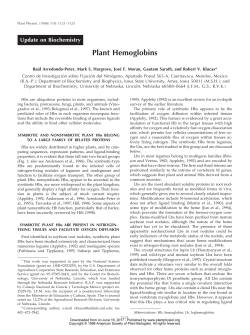 Plant Hemoglobins - Plant Physiology