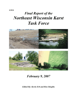Final Report of the Northeast Wisconsin Karst Task Force (G3836)