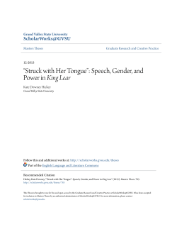 Speech, Gender, and Power in King Lear
