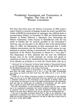 Presidential Amendment and Termination of Treaties