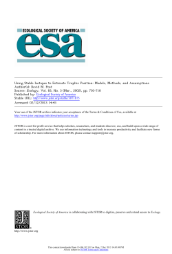 Using Stable Isotopes to Estimate Trophic Position