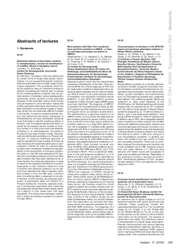 Abstracts of lectures - Deutsche Gesellschaft f&uuml;r Humangenetik eV