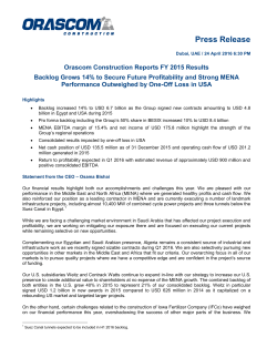 Press Release - Orascom Construction