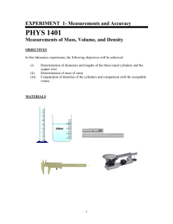 EXPERIMENT 1- Measurements and Accuracy