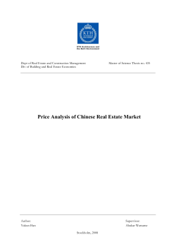 Price Analysis of Chinese Real Estate Market