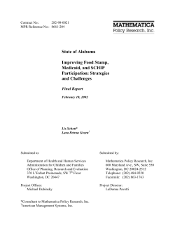 State of Alabama: Improving Food Stamp, Medicaid, and SCHIP