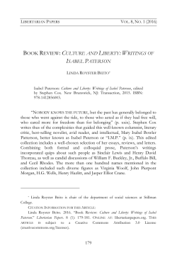 Book Review: Culture and Liberty: Writings of Isabel Paterson