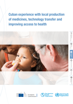 Cuban experience with local production of medicines, technology