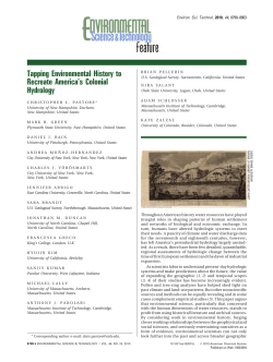 Tapping Environmental History to Recreate America`s Colonial