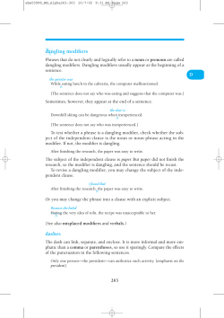 dangling modifiers dashes - McGraw Hill Higher Education