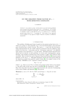 ON THE GREATEST PRIME FACTOR OF p &minus; 1 WITH EFFECTIVE