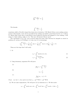 &infin; 0 sinx x &pi; 2