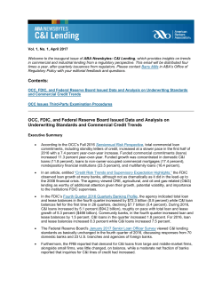 OCC, FDIC, and Federal Reserve Board Issued Data and Analysis