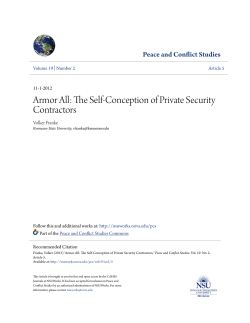 Armor All: The Self-Conception of Private Security Contractors