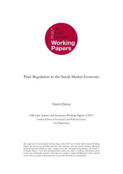 Price Regulation in the Social Market Economy