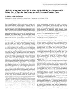 Different Requirements for Protein Synthesis in Acquisition and