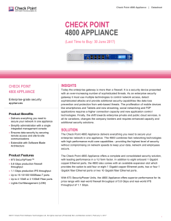 4800 Appliance Datasheet