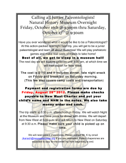 Calling all Junior Paleontologists! Natural History Museum