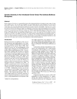 Genetic Diversity in the lntroduced Clonal Grass Poa bulbosa