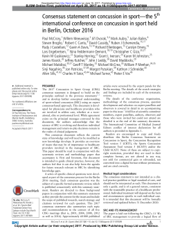 Consensus statement on concussion in sport
