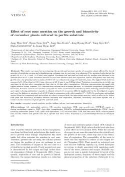 Effect of root zone aeration on the growth and