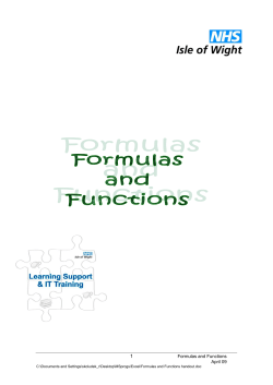 Formulas and Functions handout