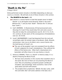 Death in the Pot - Bible Baptist Church