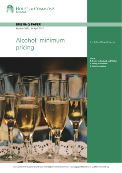 Alcohol: minimum pricing