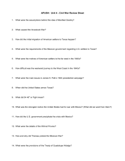 APUSH: Unit 4 - Civil War Review Sheet