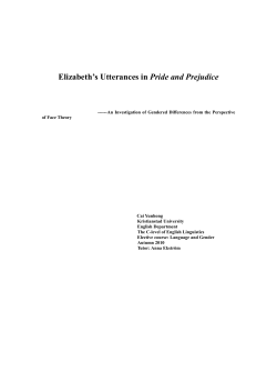 Elizabeth`s Utterances in Pride and Prejudice