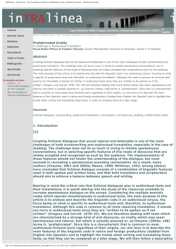 inTRAlinea :: special issue :: The Translation of Dialects in