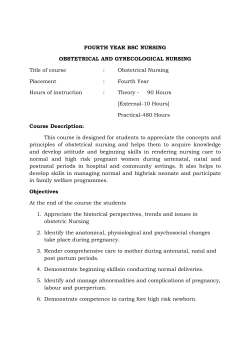 FOURTH YEAR BSC NURSING OBSTETRICAL AND