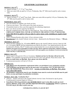 High School SENIOR SCHED