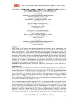 Factors Influencing Women`s Attitudes towards Computers