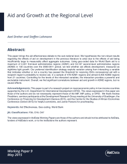 Aid and Growth at the Regional Level