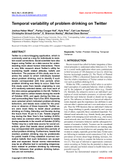 Temporal variability of problem drinking on Twitter