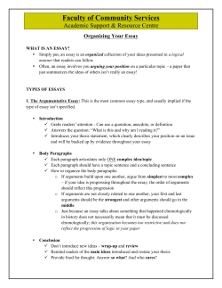 Organizing your essay