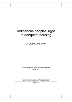 Indigenous peoples` right to adequate housing