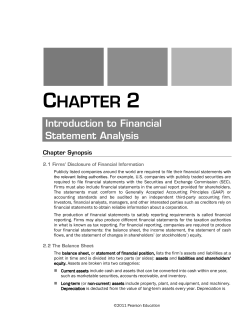 Introduction To Financial Statement Analysis
