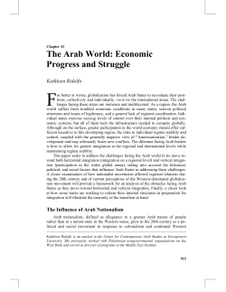 The Arab World: Economic Progress and Struggle