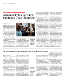 Adaptability key for young S`poreans: Chan Chun Sing
