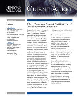 November 14, 2008 Effect of Emergency Economic Stabilization Act