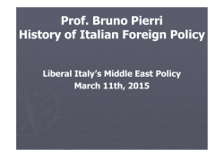 Lez 11 mar 2015 - Liberal Italy`s Middle East Policy [modalit&agrave;