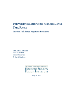 Interim Task Force Report on Resilience