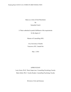 Dance as a form of Grief Resolution By Samantha French A Thesis