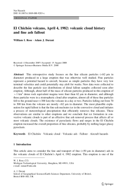 El Chich&oacute;n volcano, April 4, 1982: volcanic cloud history and fine