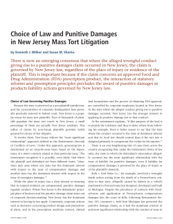 Choice of Law and Punitive Damages in New Jersey Mass Tort
